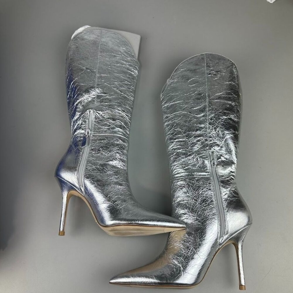 Stuart Weitzman Stuart Outrider 100 Boot In Silver - image 7
